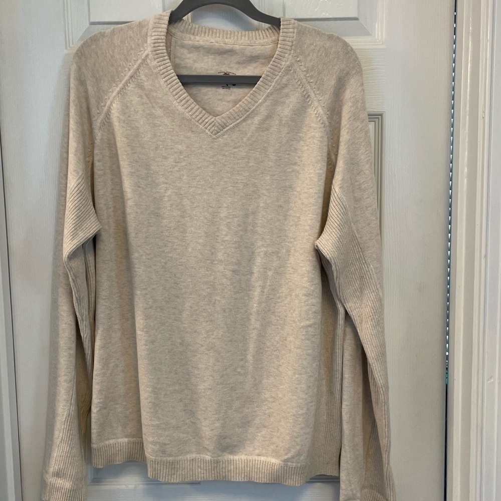 Island Shores V-Neck Sweater 100% cotton Size L